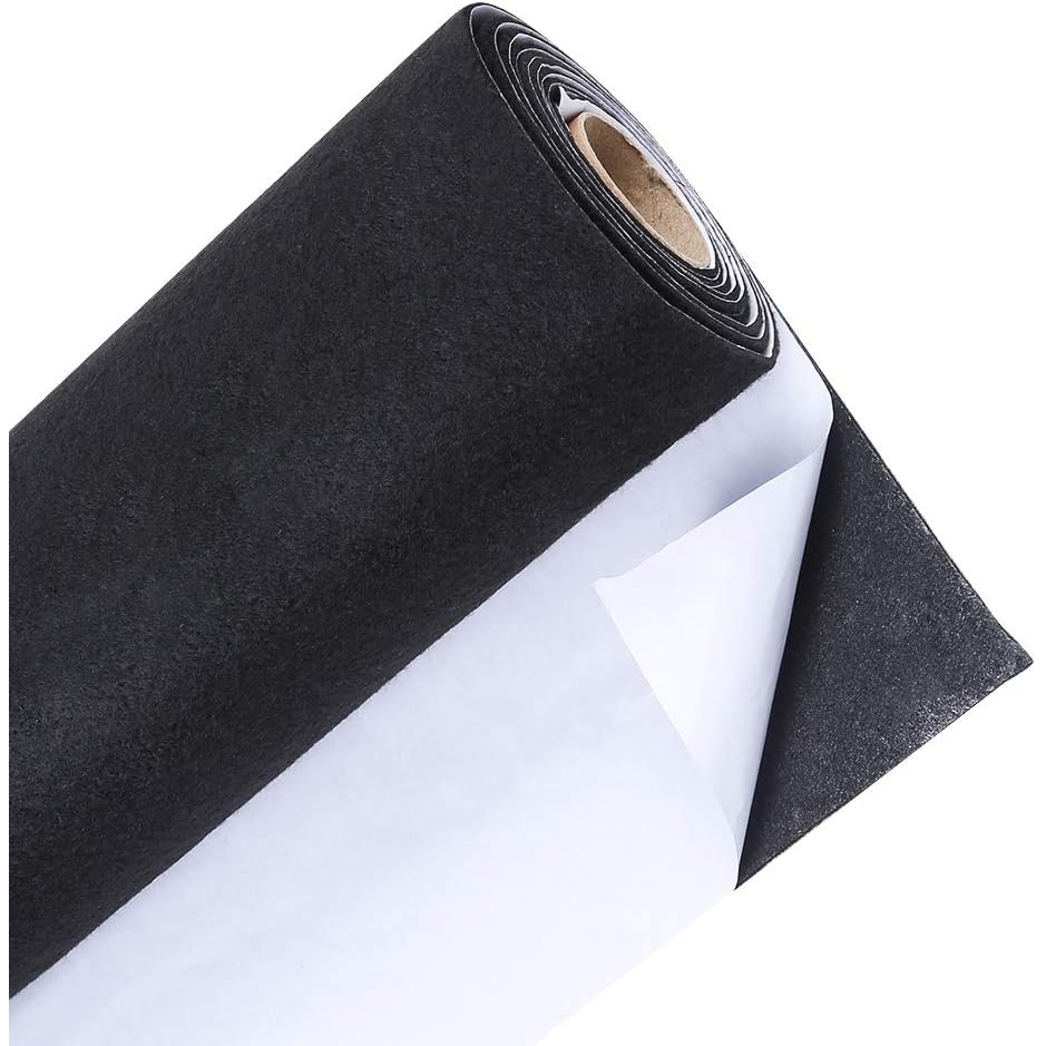 Caydo Large Black Self Adhesive Felt Roll Shelf Liner for DIY Projects Costume, Jewelry Drawer Craft Fabric Peel Stick 15.7″ x 78.7″(78.7″W x 15.7″L)
