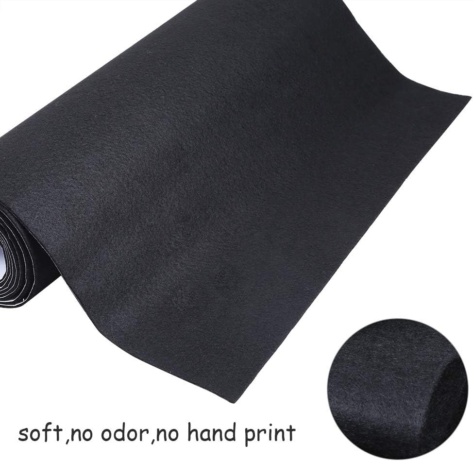 Caydo Large Black Self Adhesive Felt Roll Shelf Liner for DIY Projects Costume, Jewelry Drawer Craft Fabric Peel Stick 15.7″ x 78.7″(78.7″W x 15.7″L)