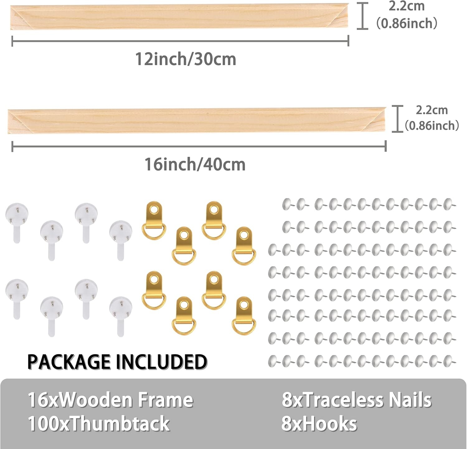 Caydo 4 Pack Canvas Stretcher Bars Kit, 12 x 16 Inch Wooden Canvas Frame for Prints, Paint by Numbers & Poster, Oil Paintings