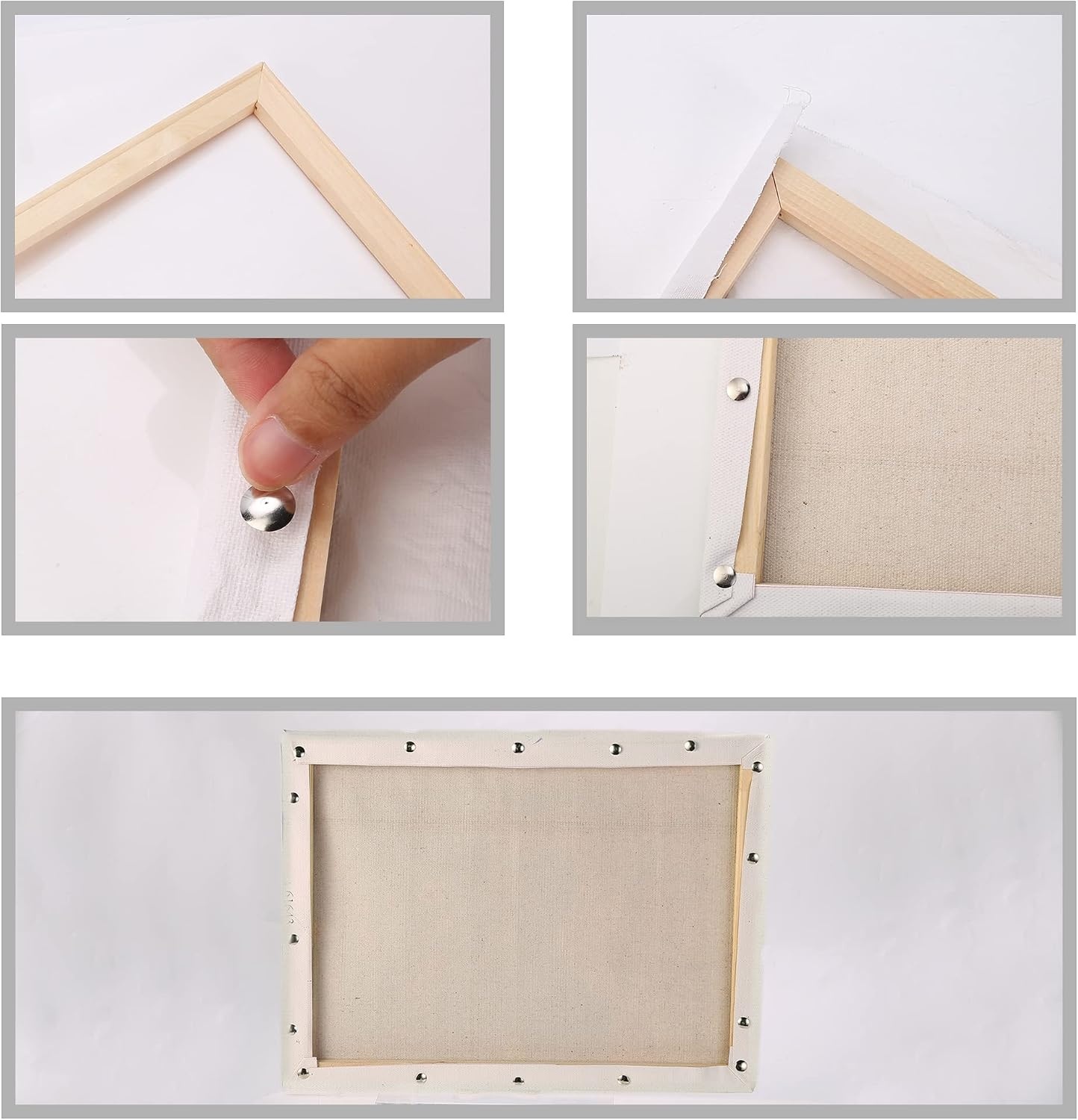 Caydo 4 Pack Canvas Stretcher Bars Kit, 12 x 16 Inch Wooden Canvas Frame for Prints, Paint by Numbers & Poster, Oil Paintings