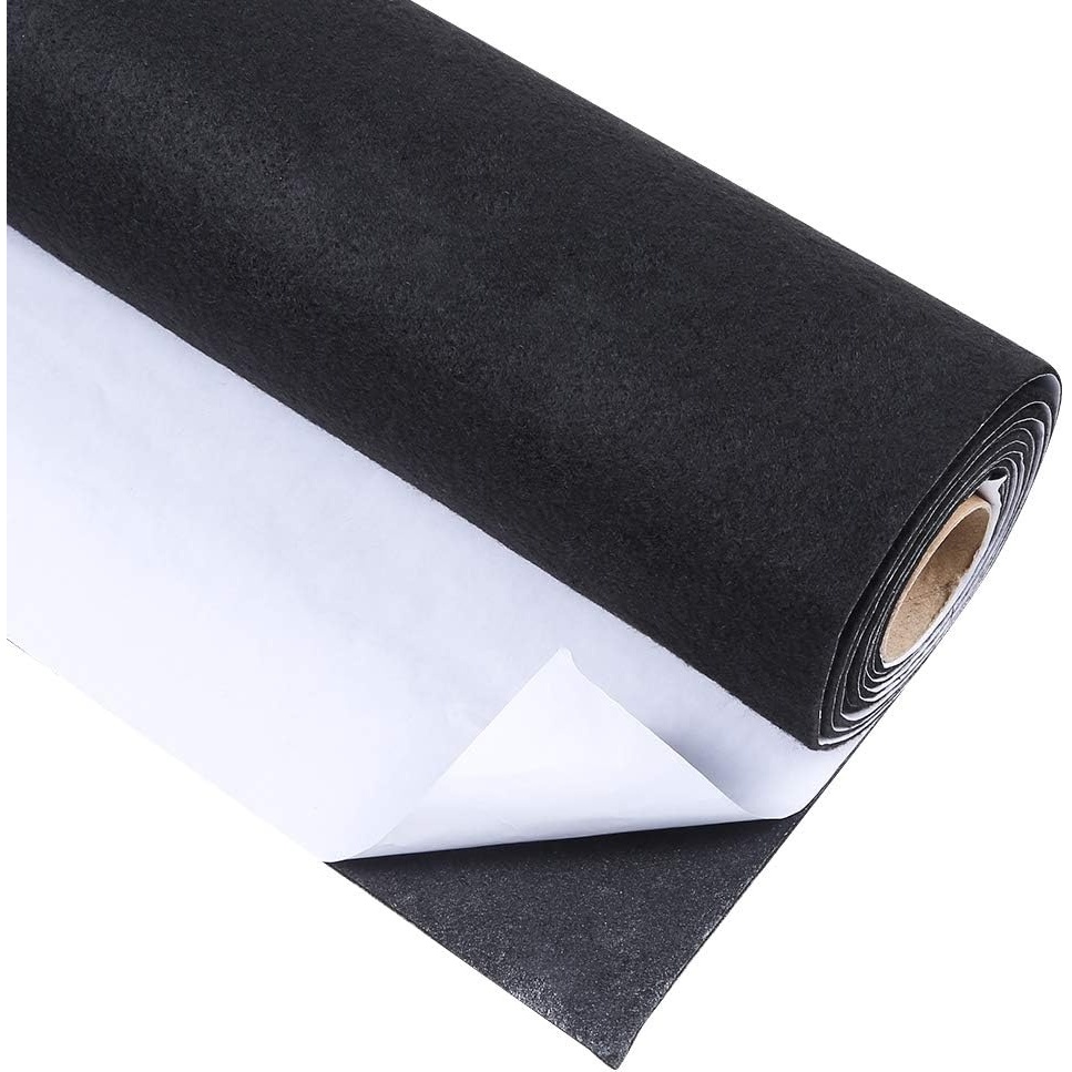 Caydo Large Black Self Adhesive Felt Roll Shelf Liner for DIY Projects Costume, Jewelry Drawer Craft Fabric Peel Stick 15.7″ x 78.7″(17.7″W x 78.7″L)