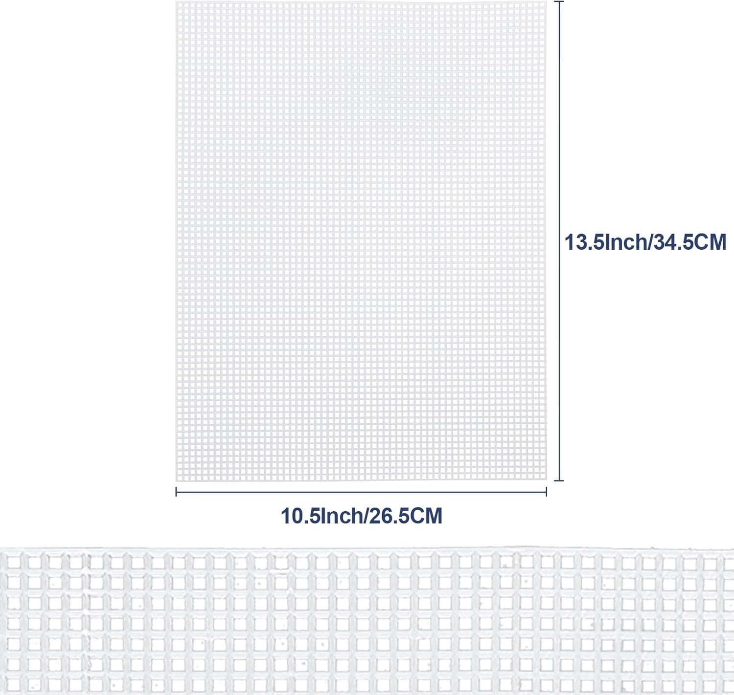Caydo 2 Pieces 7 Count Plastic Mesh Canvas Sheets for Embroidery, Acrylic Yarn Crafting, Knit Crochet Projects and Make Aquarium Dividers (10.5 X 13.5 Inch)(Clear White – 18pcs)