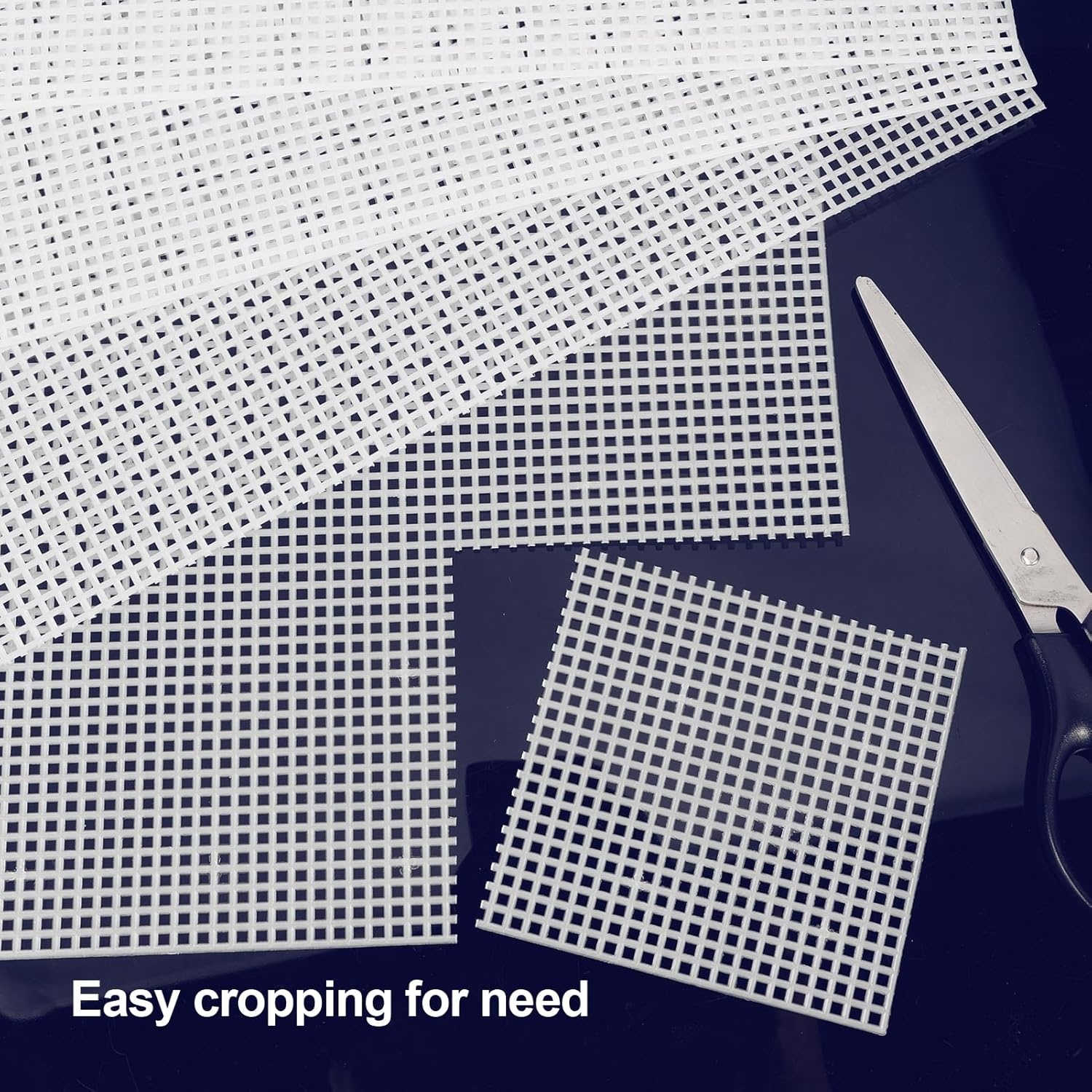 Caydo 2 Pieces 7 Count Plastic Mesh Canvas Sheets for Embroidery, Acrylic Yarn Crafting, Knit Crochet Projects and Make Aquarium Dividers (10.5 X 13.5 Inch)(Clear White – 18pcs)