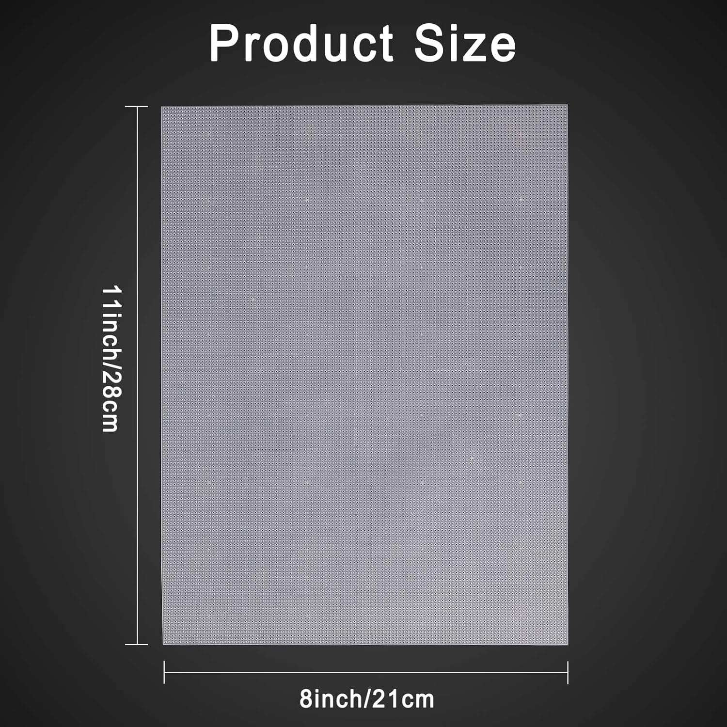 Caydo 4 Pieces 14 Count Plastic Mesh Canvas 14 CT Plastic Aida for Cross Stitch, Making Jewelry Organizer and 3D Models (8 x 11 Inch)(Clear White)