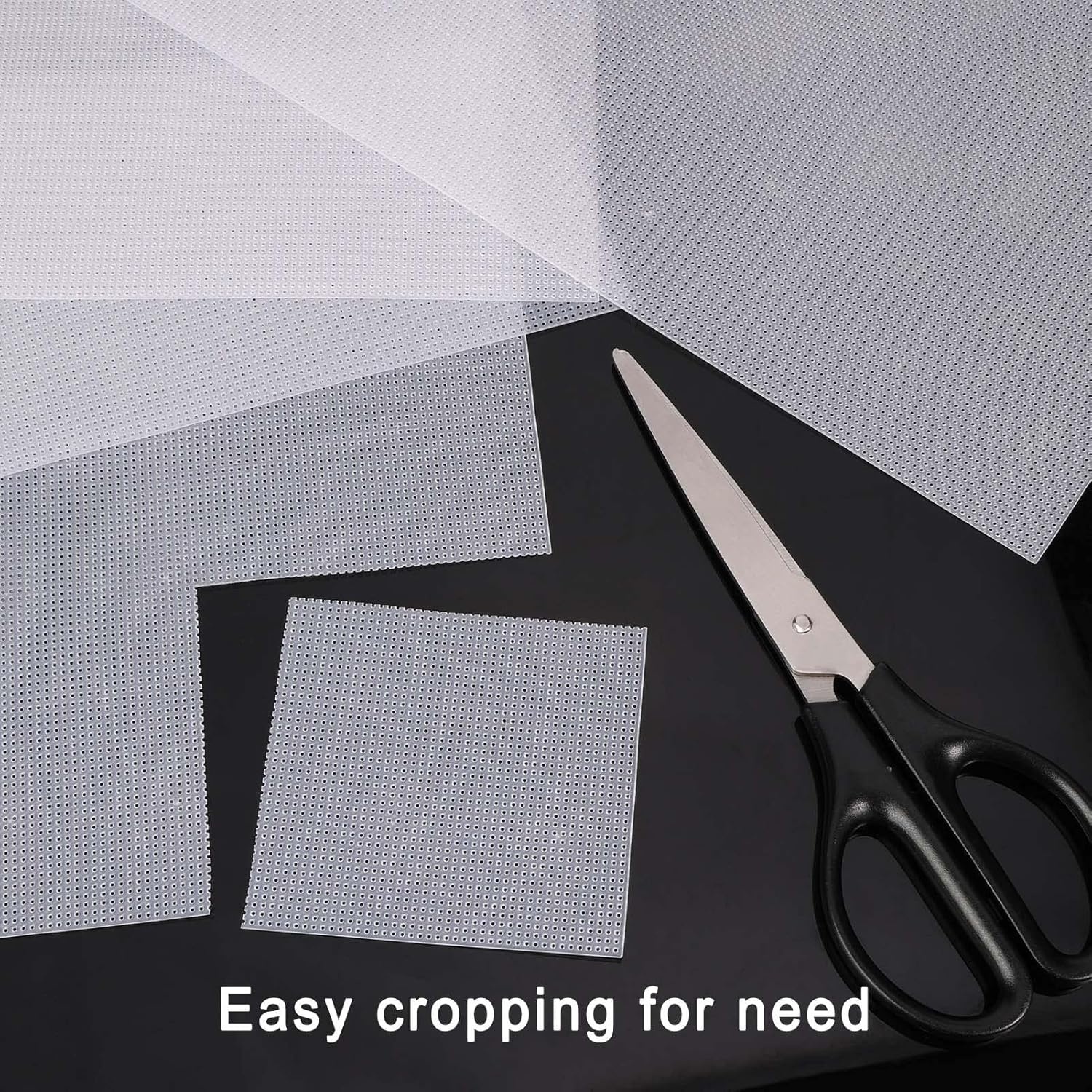 Caydo 4 Pieces 14 Count Plastic Mesh Canvas 14 CT Plastic Aida for Cross Stitch, Making Jewelry Organizer and 3D Models (8 x 11 Inch)(Clear White)