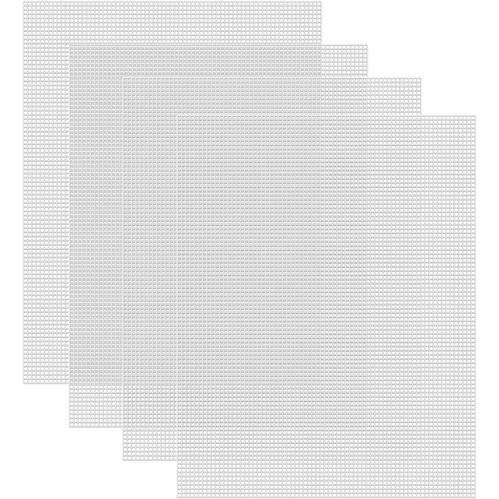 Caydo 2 Pieces 7 Count Plastic Mesh Canvas Sheets for Embroidery, Acrylic Yarn Crafting, Knit Crochet Projects and Make Aquarium Dividers (10.5 X 13.5 Inch)(Clear White – 4pcs)