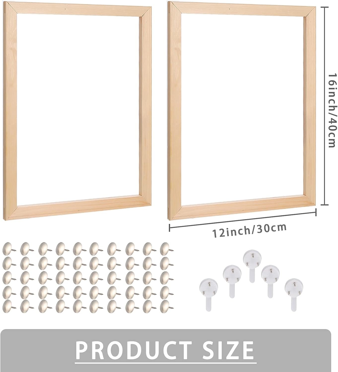 Caydo 2 Pack Canvas Stretcher Bars Kit, 12×16 Inch Removable Canvas Wooden Frames for Prints, Oil Paintings, Paint by Numbers & Poster