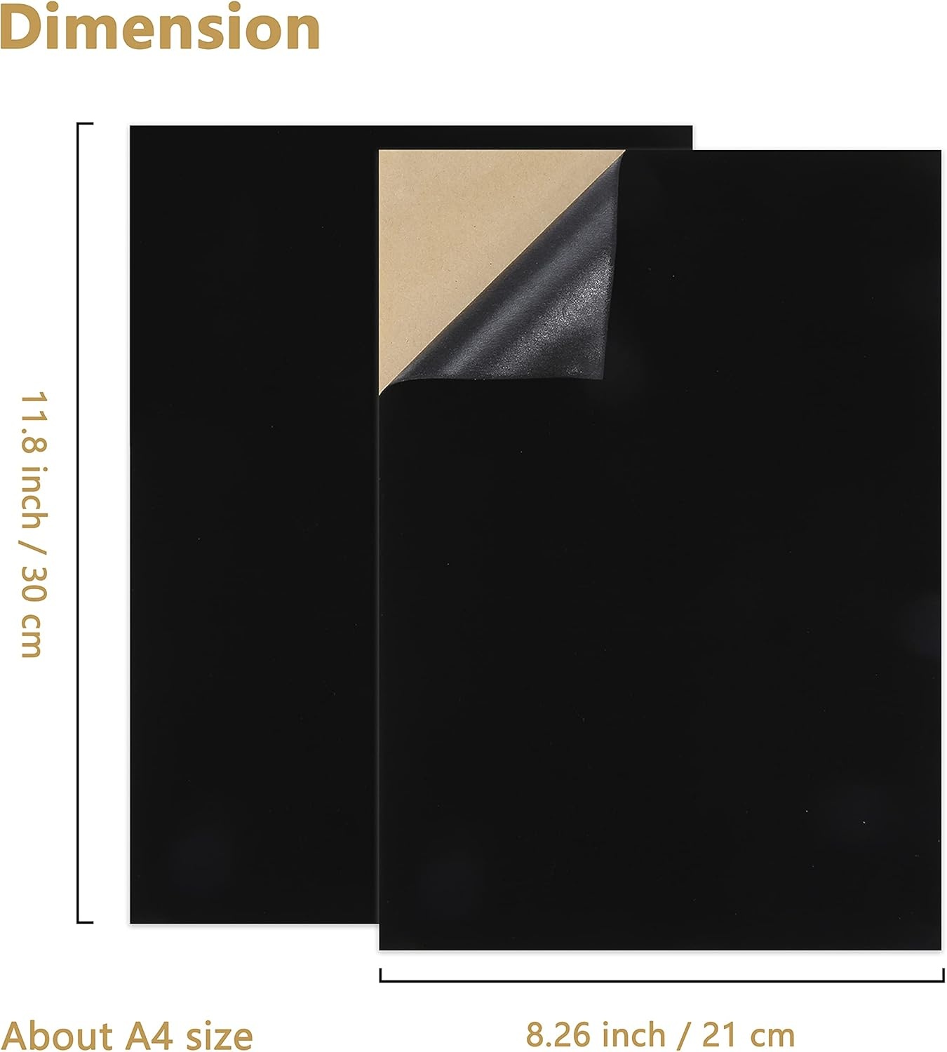 Caydo 12PCS Black Self Adhesive Felt Sheets, Soft Velvet Sticky Back Felt for Jewelry Box and Drawer Liner, Art and Craft Making(A4 Size)(Black)