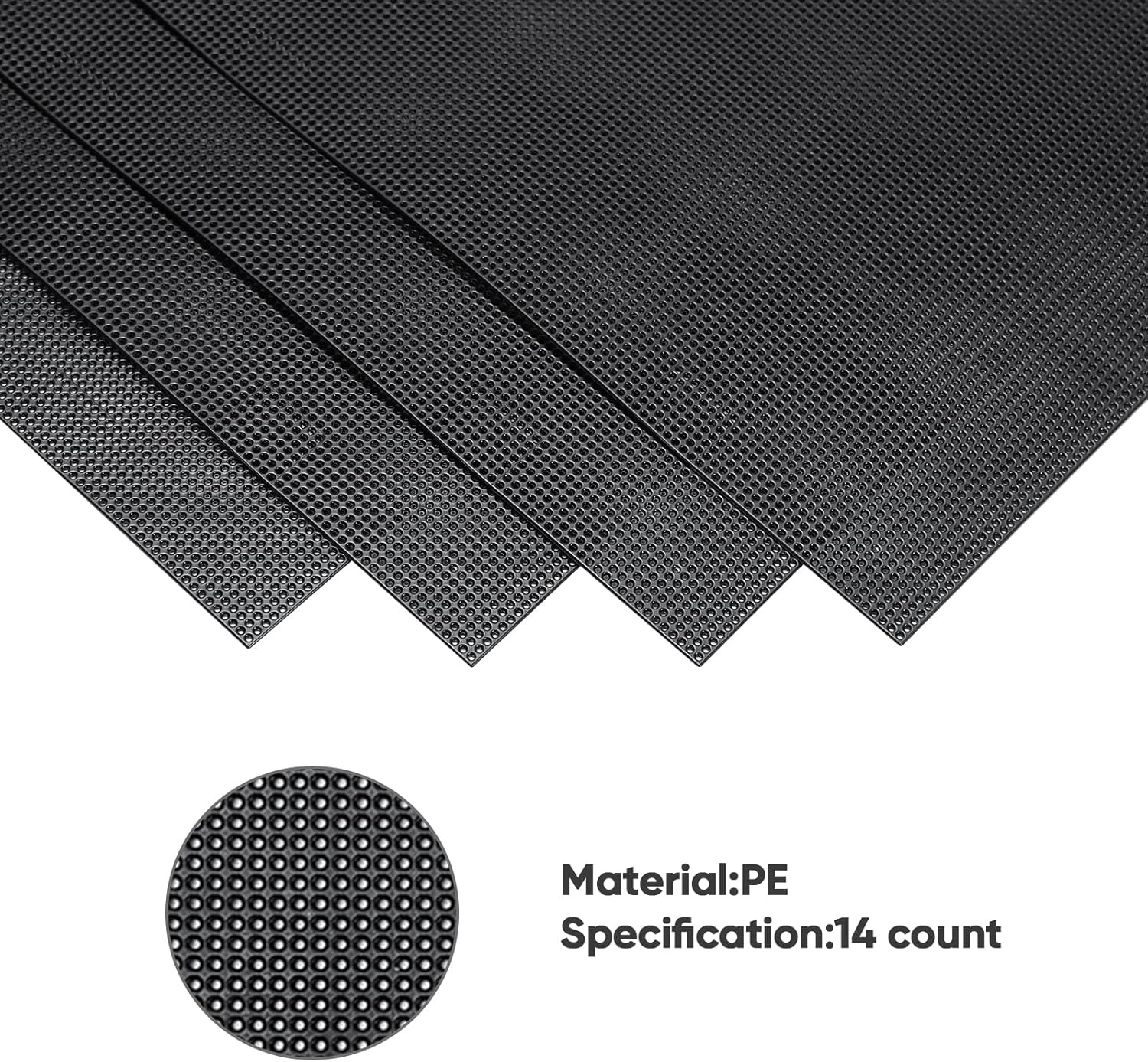 Caydo 4 Pieces 14 Count Plastic Mesh Canvas Sheet 14 CT Plastic Aida for Cross Stitch, Making Jewelry Organizer and 3D Models (11 inch x 8 Inch)