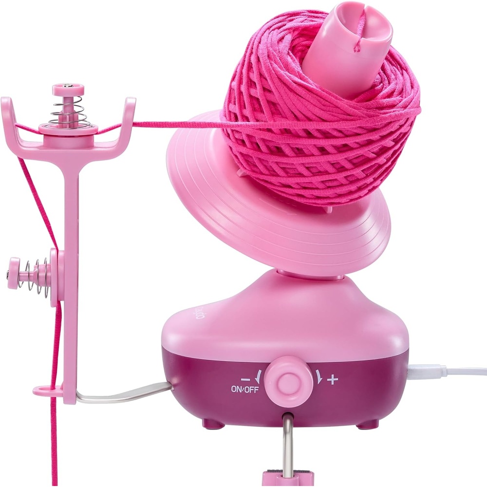 Caydo Electric Yarn Winder, Automatic Yarn Cake Winder with Dual Tension Spring Stepless Speed, Compact 7oz Portable Yarn Winder for Crocheting, Ideal Gift for Crochet & Knitting Lovers(Light Purple)(Purple)
