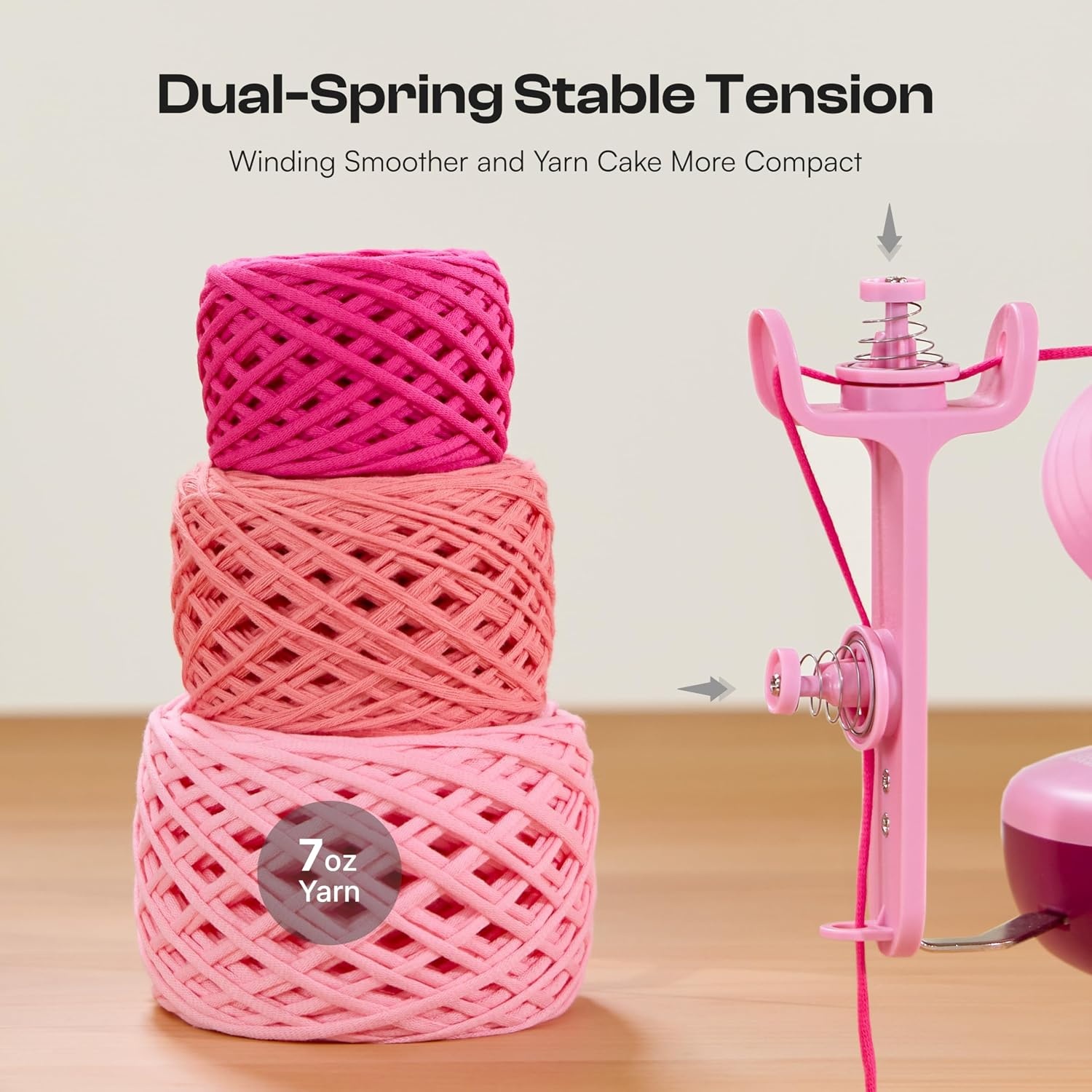 Caydo Electric Yarn Winder, Automatic Yarn Cake Winder with Dual Tension Spring Stepless Speed, Compact 7oz Portable Yarn Winder for Crocheting, Ideal Gift for Crochet & Knitting Lovers(Light Purple)(Purple)