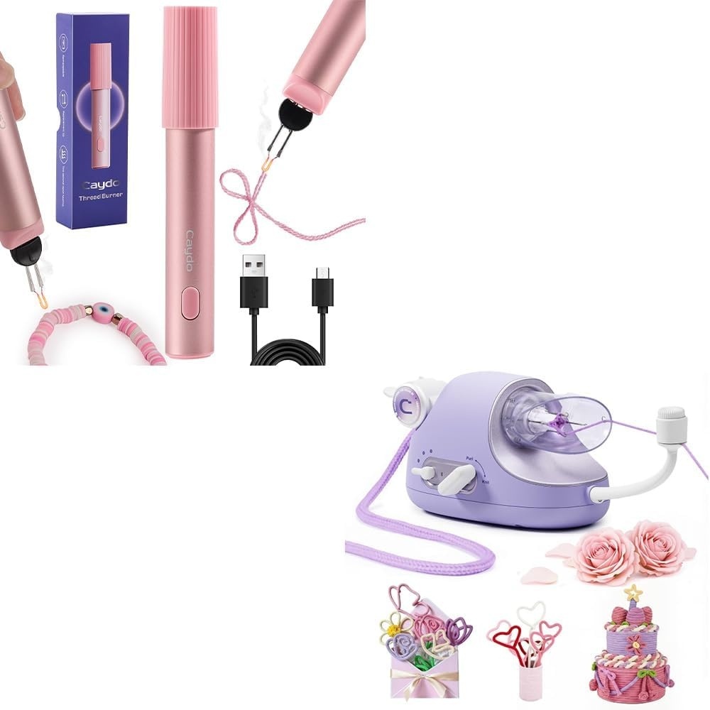 Caydo Rechargeable Thread Burner Tool + Caydo Automatic i Cord Knitting Machine