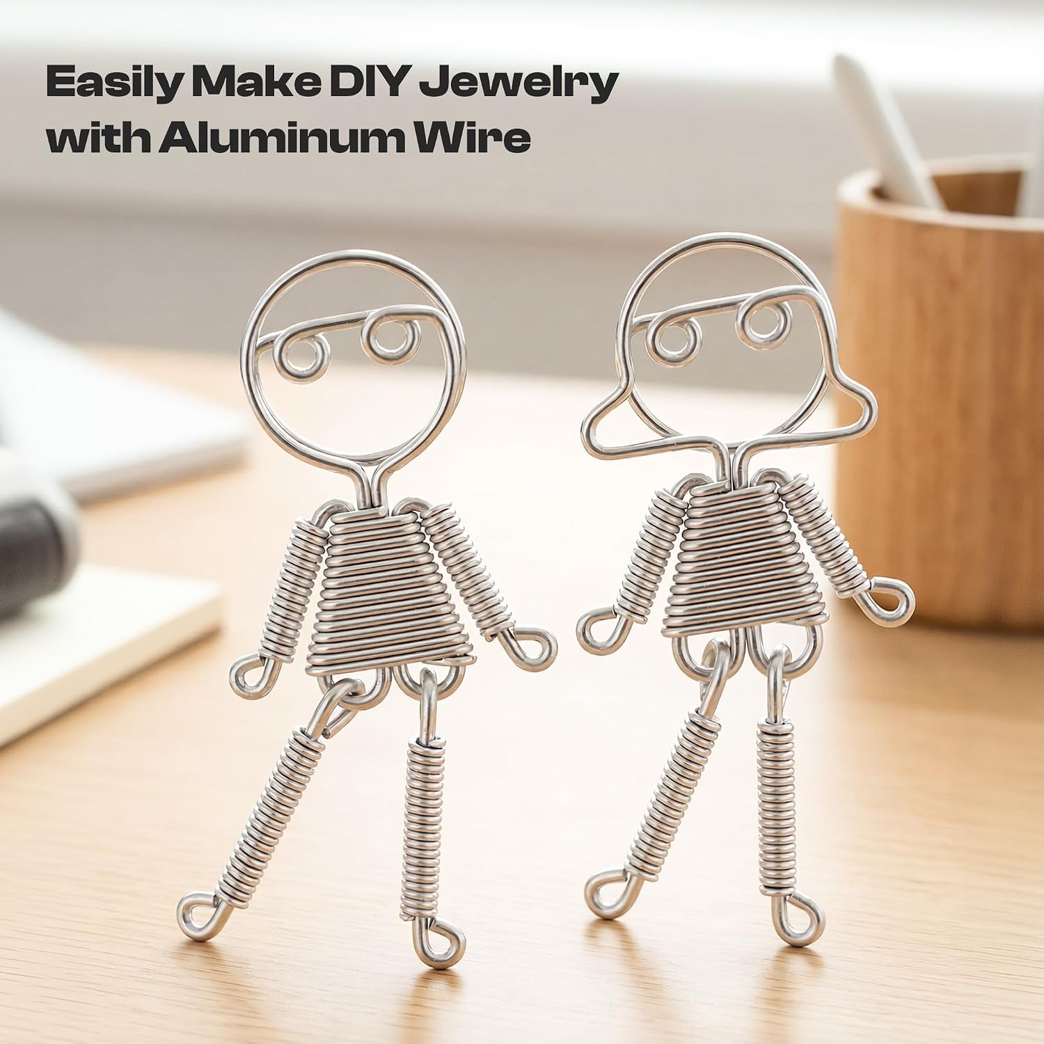 Aluminum Craft Wire 3mm, 10M(33Ft) Total Silver Bendable Armature Wire for DIY Handicrafts Decoration with Yarn iCords, Sculpting Jewelry Making Doll Armature Bonsai Modeling(1)