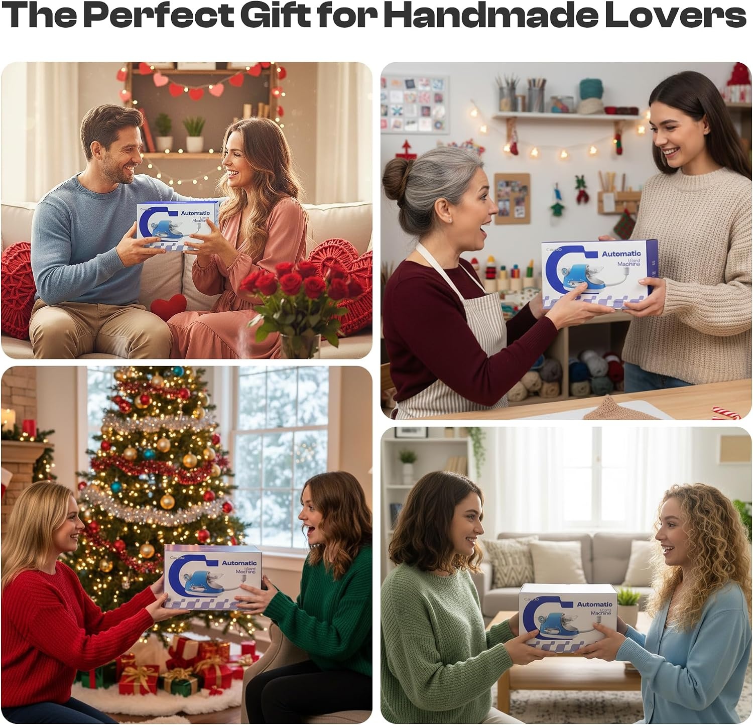 Caydo Automatic i Cord Knitting Machine Pro, Electric iCord Knitter for Fast DIY Handmade Crafts, Hands-Free Yarn Knitter to Make Flower Handicrafts & Romantic Gift, Ideal Present for Crocheters(Blue)