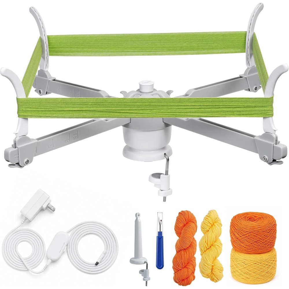 Electric Yarn Swift Y1 Pro, Umbrella Holder to Make Cakes for Crocheting | Automatic Sweater Unraveler Machine for Used Yarn Recycling, Premium ABS Plastic Design, Ideal Helper for Knitting Lovers(Gray White)