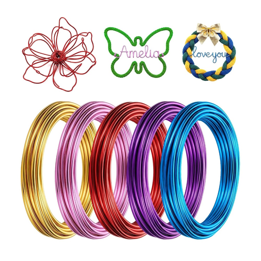 Aluminum Craft Wire 3mm, 10M(33Ft) Total Silver Bendable Armature Wire for DIY Handicrafts Decoration with Yarn iCords, Sculpting Jewelry Making Doll Armature Bonsai Modeling(5)
