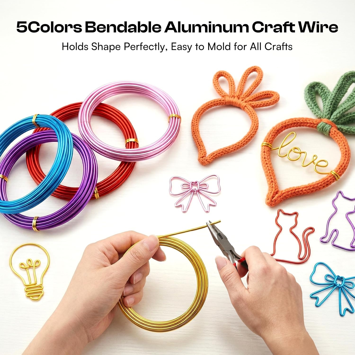 Aluminum Craft Wire 3mm, 10M(33Ft) Total Silver Bendable Armature Wire for DIY Handicrafts Decoration with Yarn iCords, Sculpting Jewelry Making Doll Armature Bonsai Modeling(5)