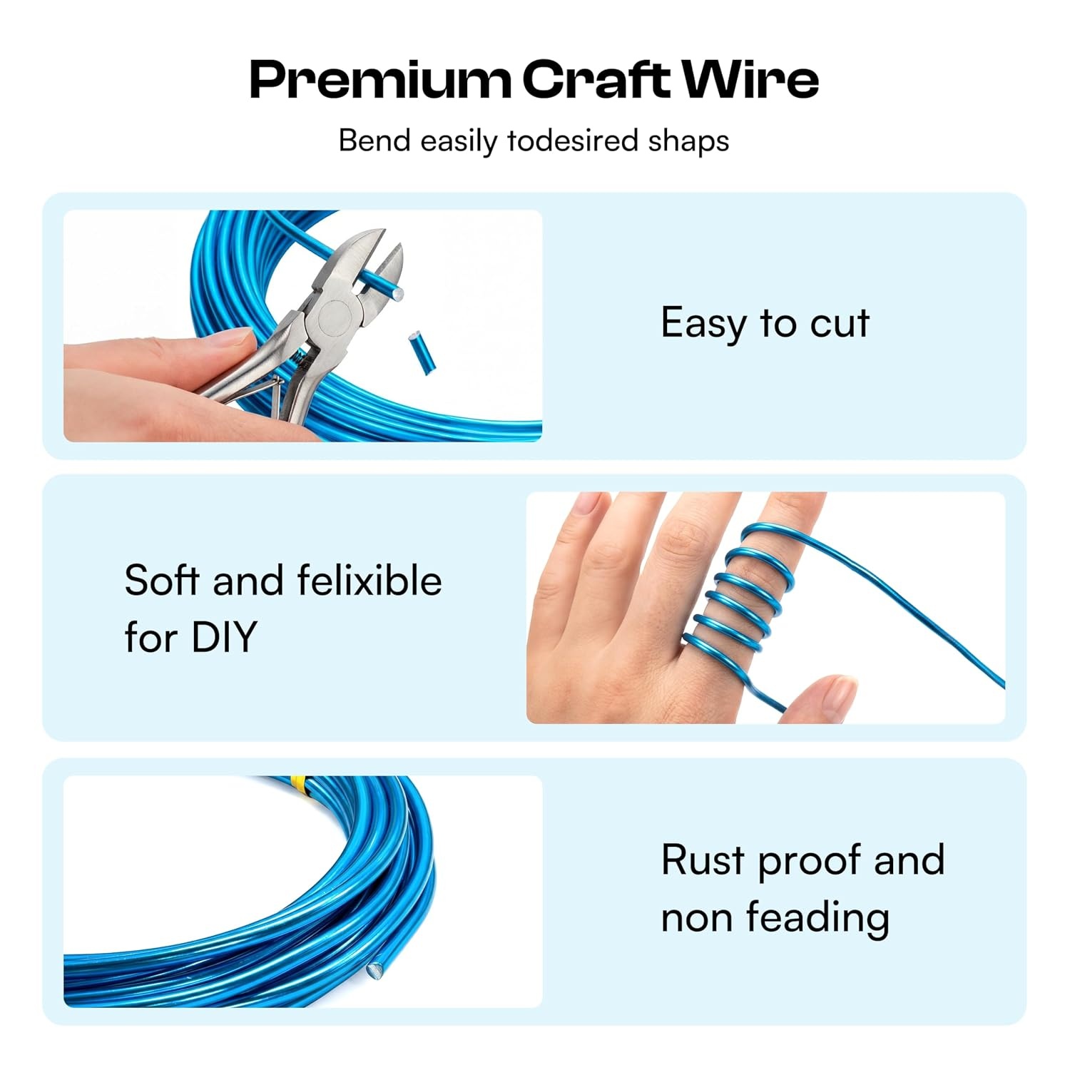 Aluminum Craft Wire 3mm, 10M(33Ft) Total Silver Bendable Armature Wire for DIY Handicrafts Decoration with Yarn iCords, Sculpting Jewelry Making Doll Armature Bonsai Modeling(5)