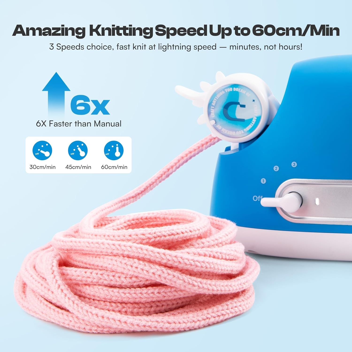 Caydo Automatic i Cord Knitting Machine Pro & Electric Yarn Winder for Crocheting, Automatic Yarn Cake Winder Compact 7oz Yarn Winder Portable Yarn Spinner, Ideal for Crochet Lovers