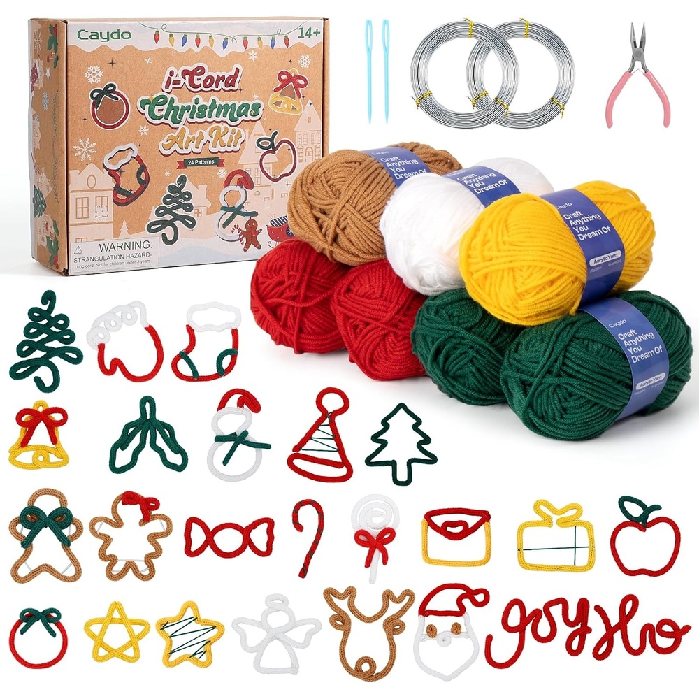 Caydo i Cord Christmas Decoration Making Kit with 24 Patterns for Beginners(Christmas Pattern Kit)