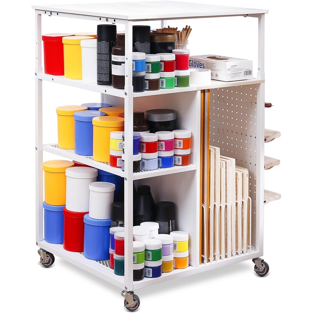 Screen Printing Kits Storage, Caydo Screen Printing Ink Cart Organizer Table for Screen Printing Frame Screen Printing Squeegee Fabric Mesh Compatible with Screen Printing Machine Flash Dryer