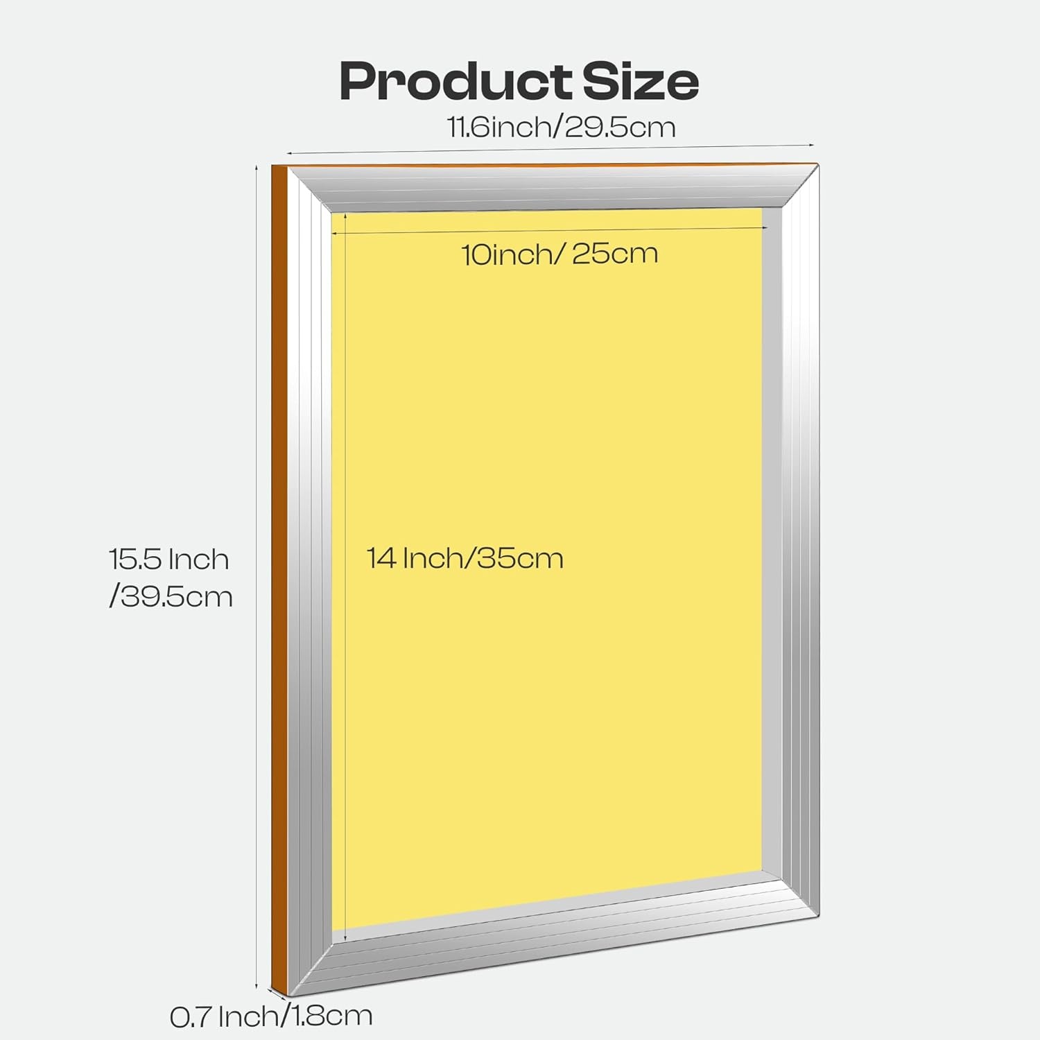 Caydo 2 Piece 10 x 14 Inch Aluminum Silk Screen Printing Frames with 110 White Mesh for Screen Printing(305 Mesh)