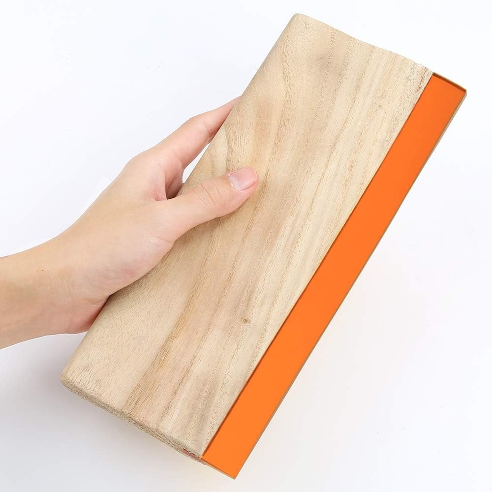 Caydo 2 Pieces 2 Sizes Screen Printing Squeegee, 75 Durometer Wooden Ink Scraper for Screen Printing, 9.4 and 5.9 inch(9.4 and 5.9 inch)