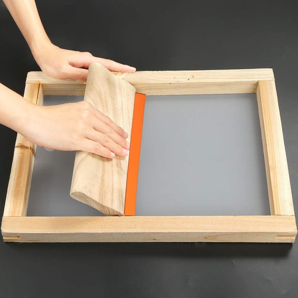 Caydo 2 Pieces 2 Sizes Screen Printing Squeegee, 75 Durometer Wooden Ink Scraper for Screen Printing, 9.4 and 5.9 inch(9.4 and 5.9 inch)