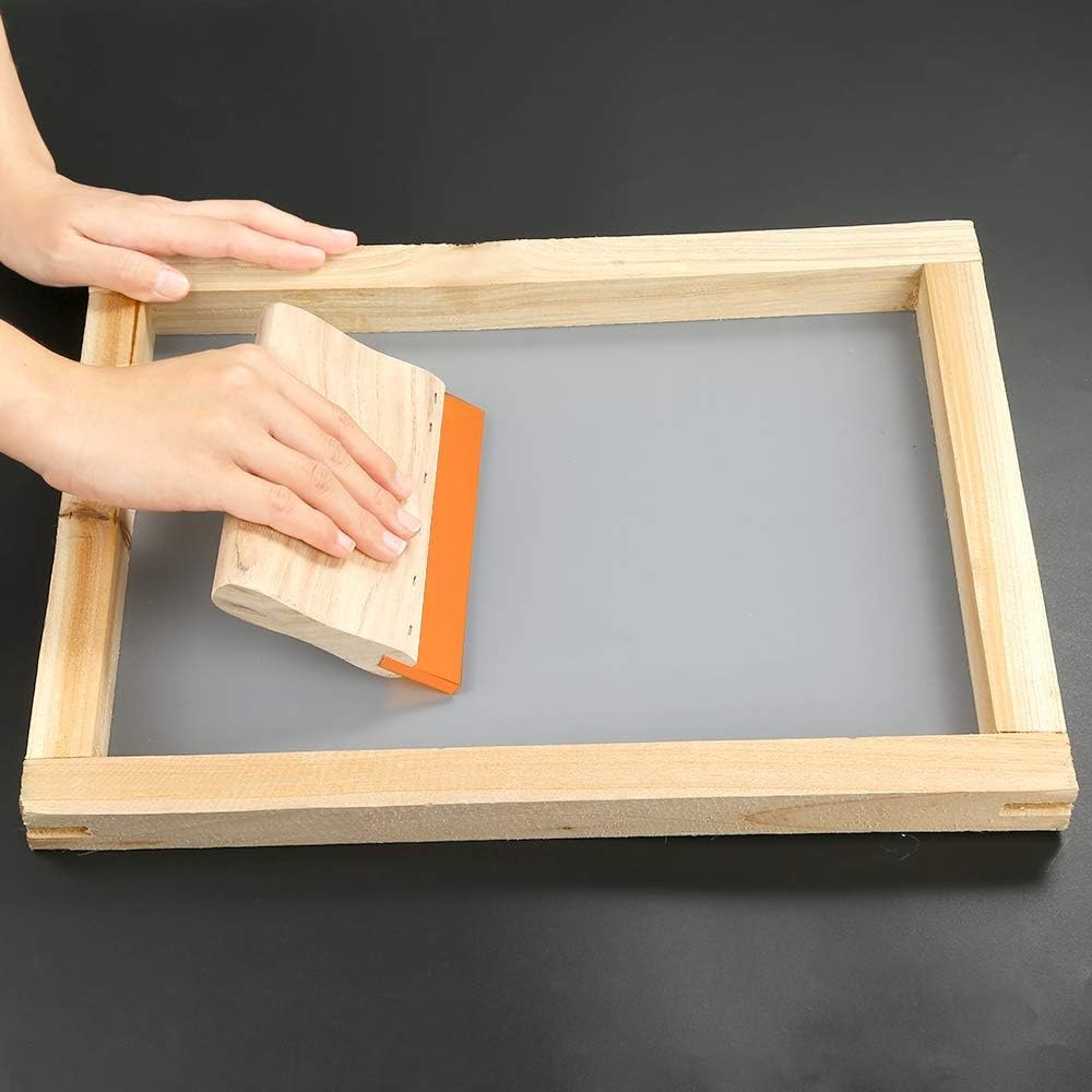 Caydo 2 Pieces 2 Sizes Screen Printing Squeegee, 75 Durometer Wooden Ink Scraper for Screen Printing, 9.4 and 5.9 inch(9.4 and 5.9 inch)