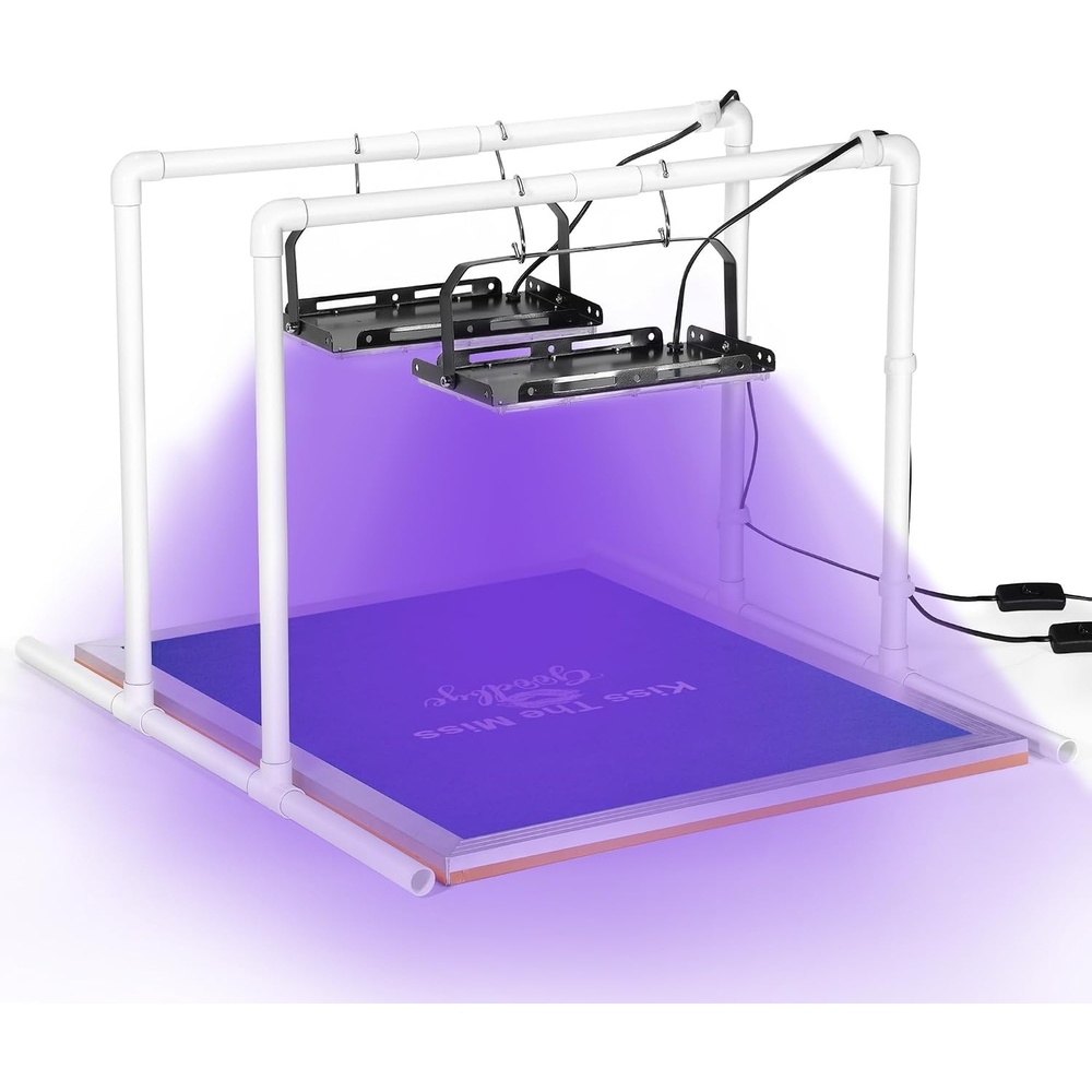 Caydo 2PCS 50W LED UV Screen Printing Light Exposure Unit with Light Stands, Cable Ties, Exposure Unit for Screen Printing and Cyanotypes