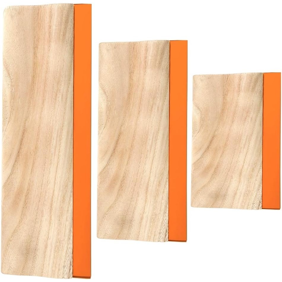 Caydo 3 Pieces 3 Sizes Screen Printing Squeegee, 75 Durometer Wooden Ink Scraper for Screen Printing Fabric, 5.9 Inch, 9.4 Inch and 13.7 Inch(3Sizes)