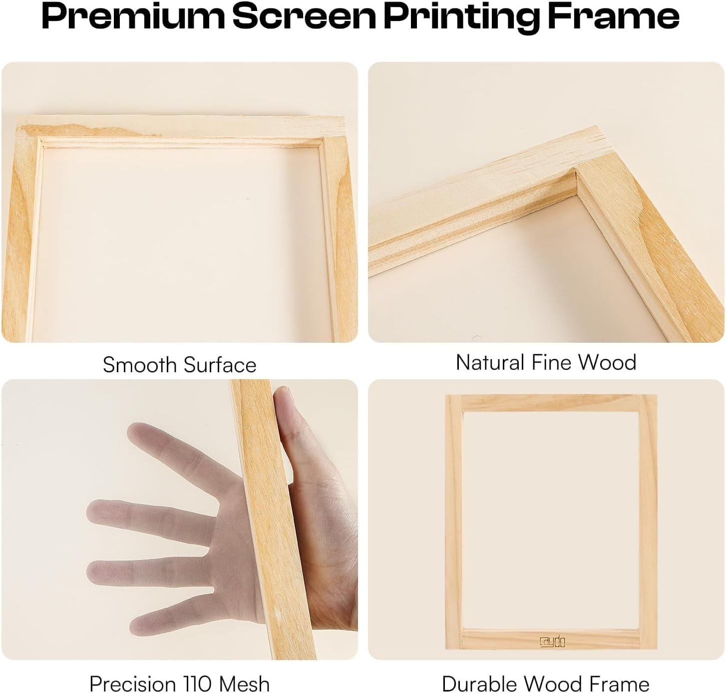 Caydo 3 Pieces 3 Sizes Screen Printing Squeegee, 75 Durometer Wooden Ink Scraper for Screen Printing Fabric, 5.9 Inch, 9.4 Inch and 13.7 Inch(10 x 14 Inch)