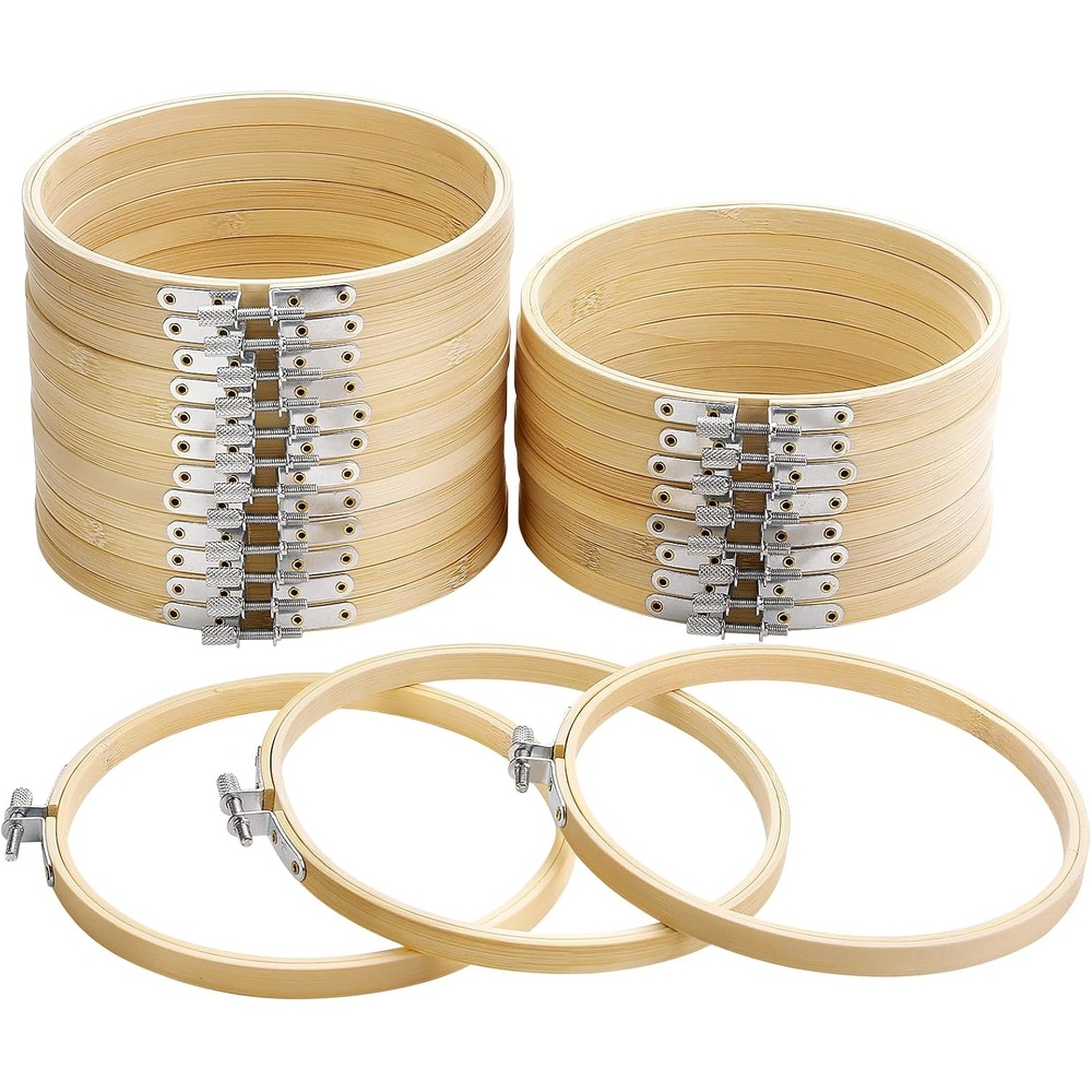 Caydo 24 Pieces 3 Inch Embroidery Hoop, Small Cross Stitch Hoop(6 Inch)