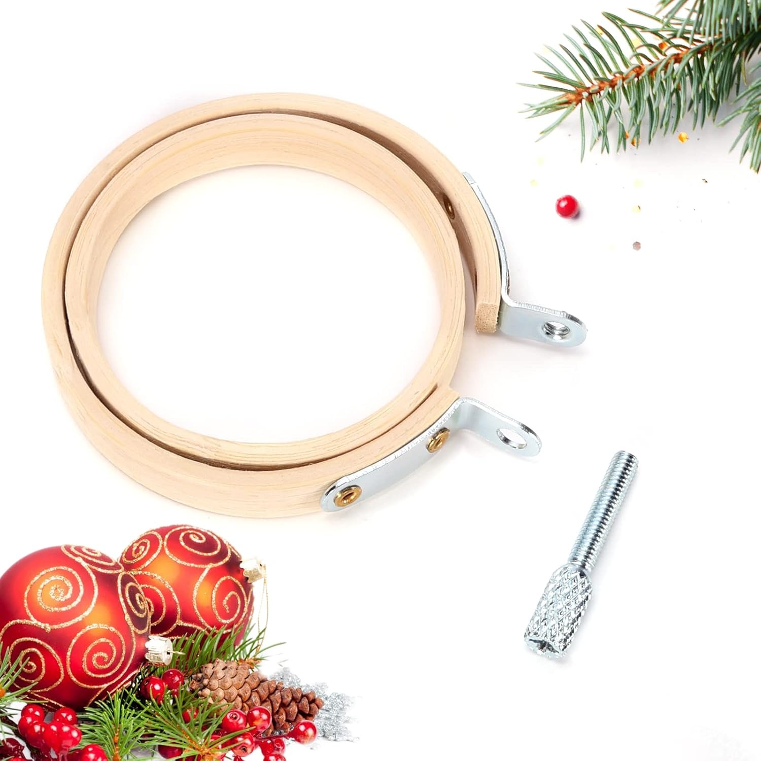 Caydo 10 Pieces 2.5 Inch Mini Embroidery Hoops Circle, Cross Stitch Hoop for Embroidery, Art Craft Handy Sewing, and Wall Decoration(2.2inch)