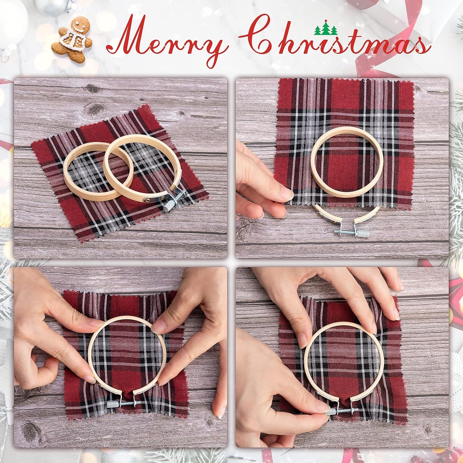 Caydo 10 Pieces 2.5 Inch Mini Embroidery Hoops Circle, Cross Stitch Hoop for Embroidery, Art Craft Handy Sewing, and Wall Decoration(2.5inch)