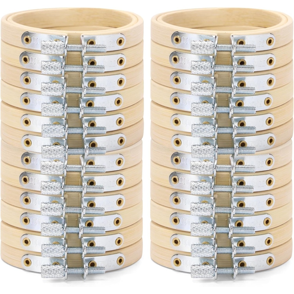 Caydo 24 Pieces 3 Inch Embroidery Hoop, Small Cross Stitch Hoop(2.5 Inch)