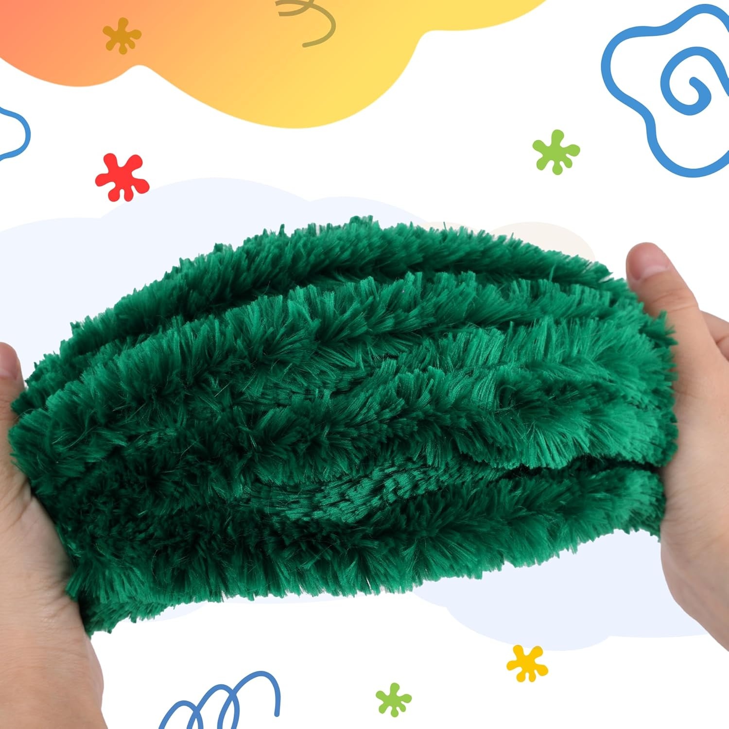 Caydo 50PCS Extra Thick Pipe Cleaners with 100pcs Eyes, Jumbo Black Chenille Stems for Kids Craft DIY Projects Creative Home Decoration(30 mm x 12 Inch)(Green)