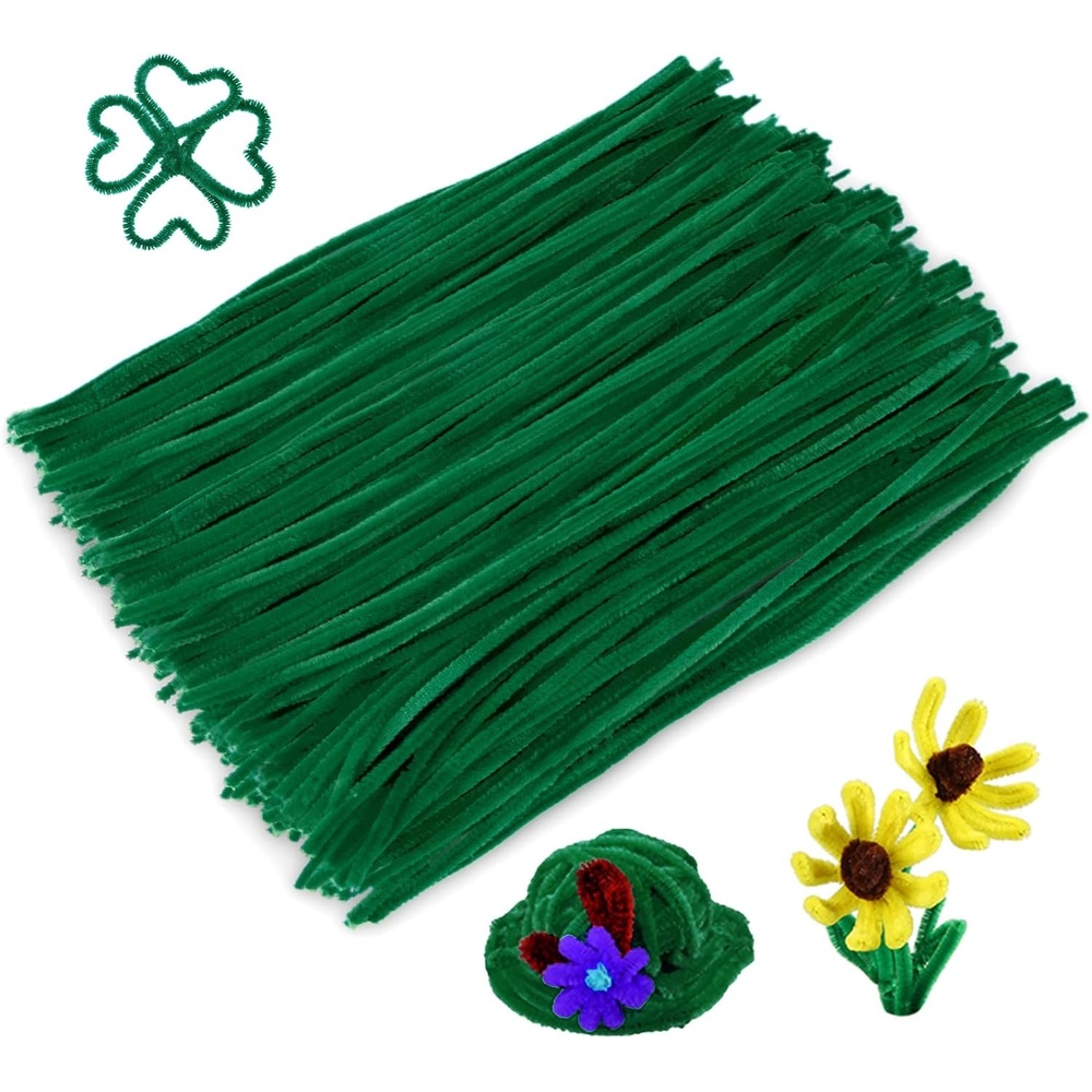 Caydo 320 Pieces Halloween Pipe Cleaners 6mm x 12inch, 4 Colors(Dark Green)