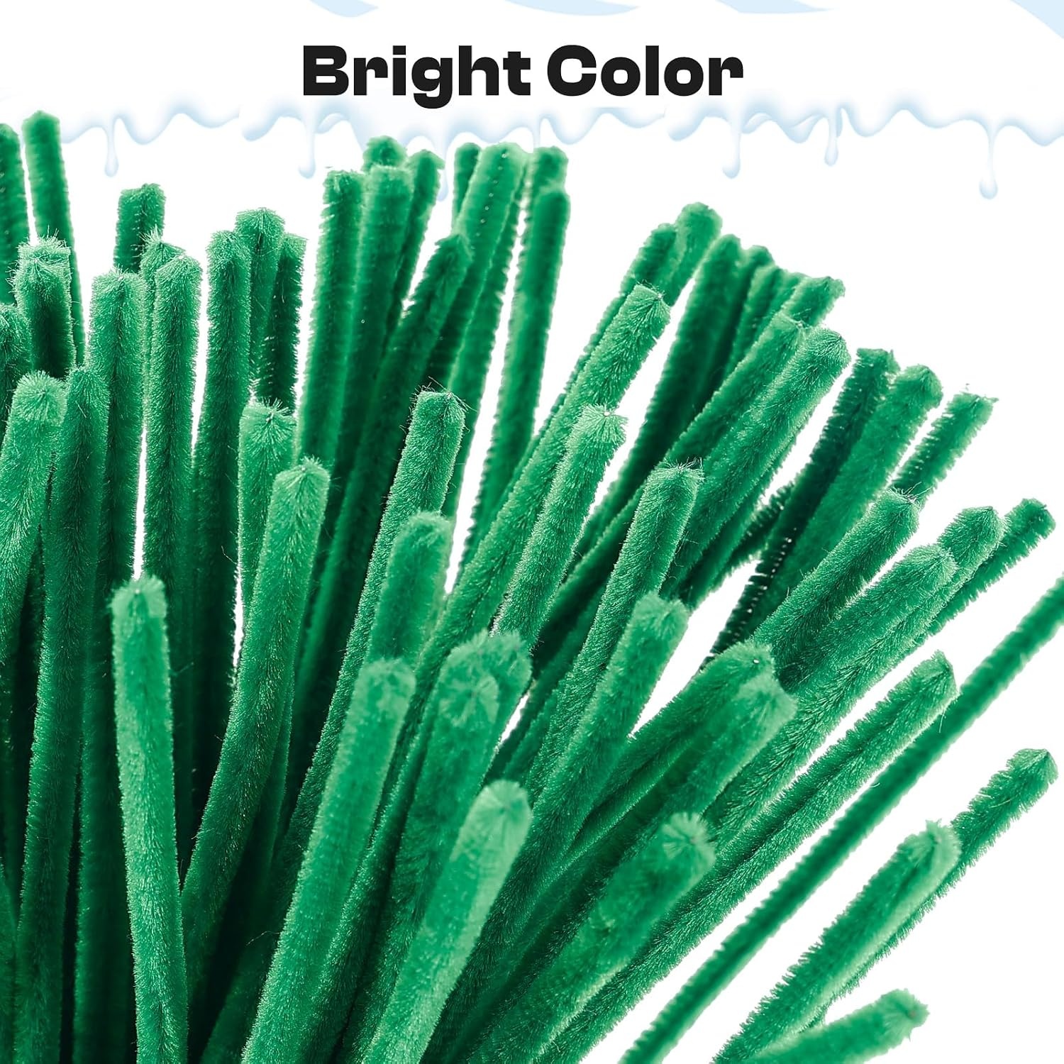Caydo 200 Pieces Halloween Pipe Cleaners with 100PCS Wiggle Eyes, 8 Colors(Dark Green)