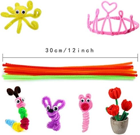Caydo 320 Pieces Halloween Pipe Cleaners 6mm x 12inch, 4 Colors(27 Colors)