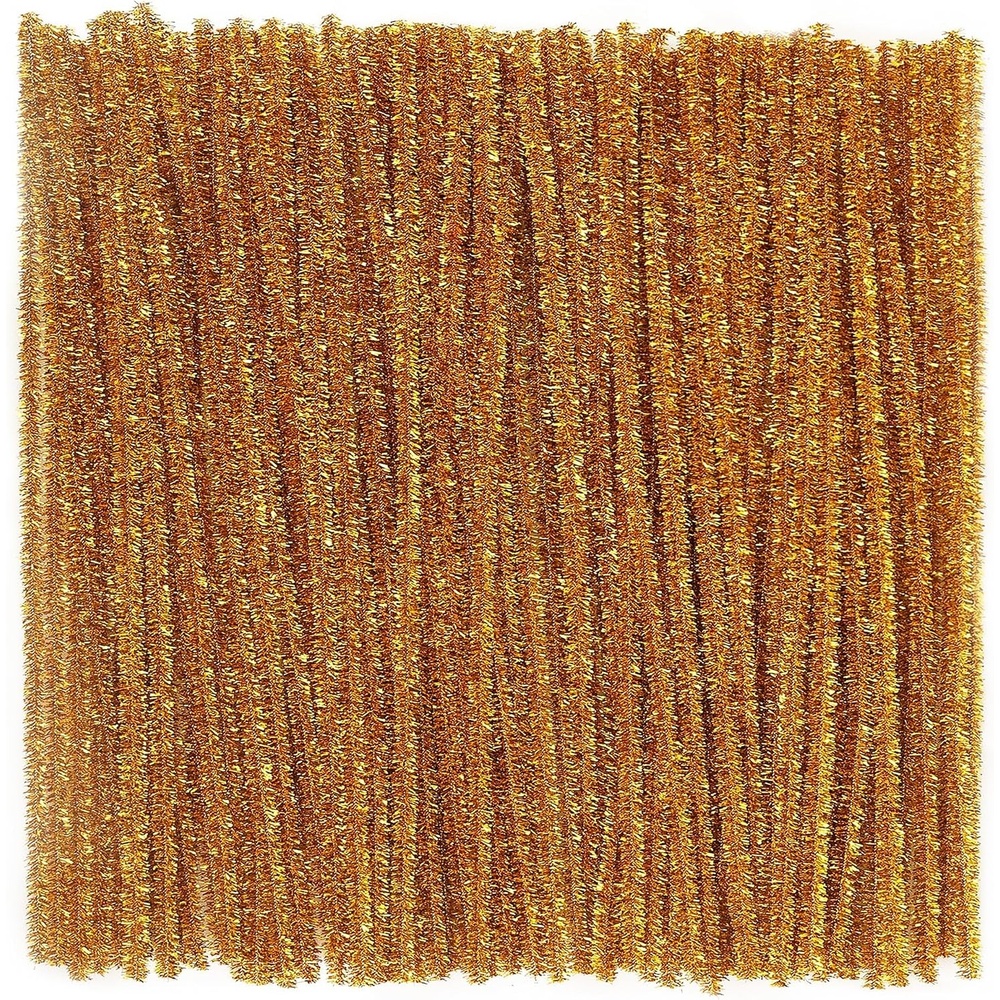 Caydo 200 Pieces Halloween Pipe Cleaners with 100PCS Wiggle Eyes, 8 Colors(Glitter Golden)