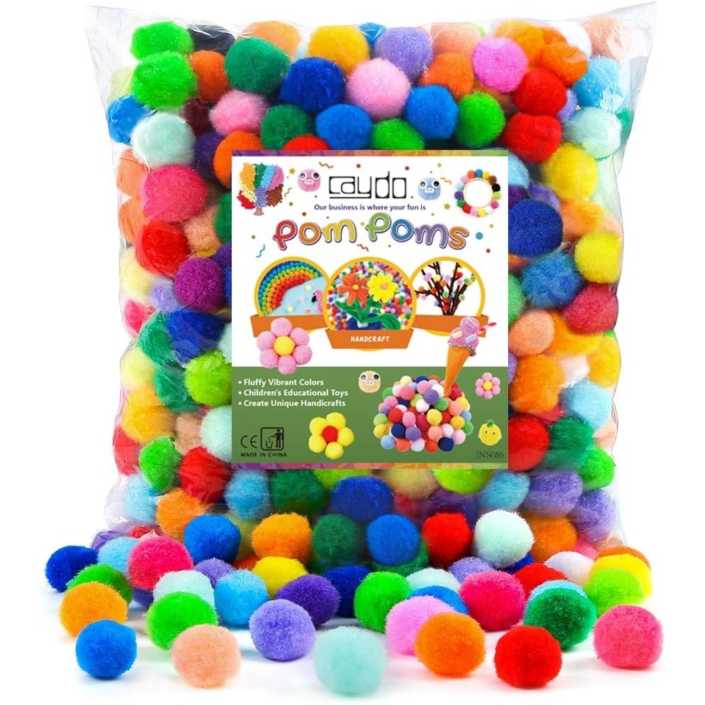 Caydo 400 Pieces 1 Inch Pom Poms for Crafts, 20 Colors Bulk Pompom Balls for Home Decorations and Kids Creative Craft DIY Material(1inch)