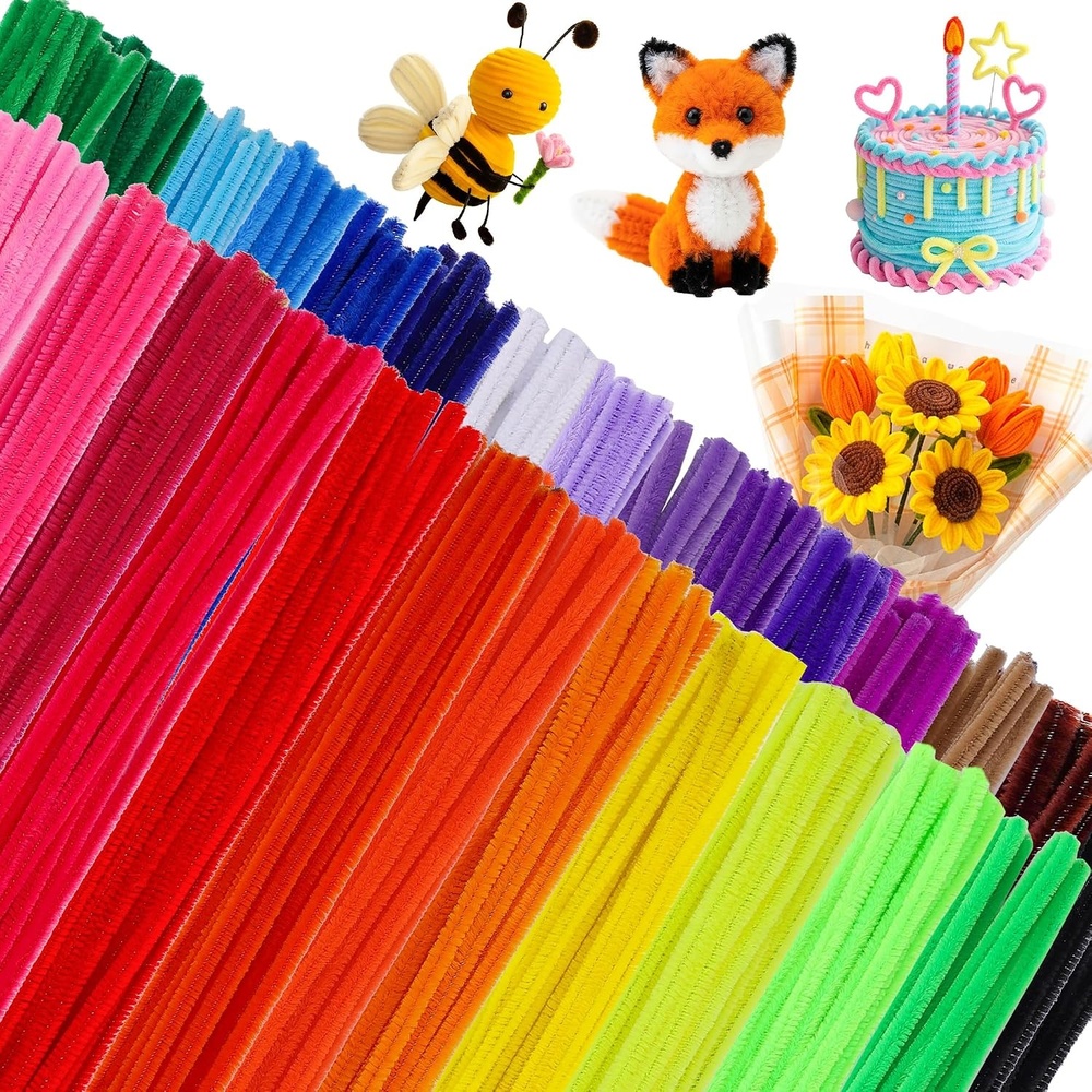 Caydo 324 Pieces Pipe Cleaners 27 Colors Chenille Stems for Home Decorations DIY Art Creative Crafts Project (6 mm x 12 Inch)(6mm x 12inch)
