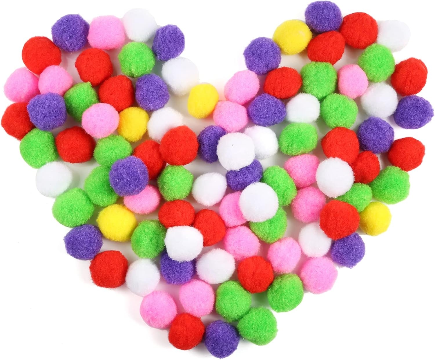 Caydo 100 Pieces 1.3 Inch Assorted Large Cat Toy Balls, Soft Kitten Pom poms Ball for Cats to Play