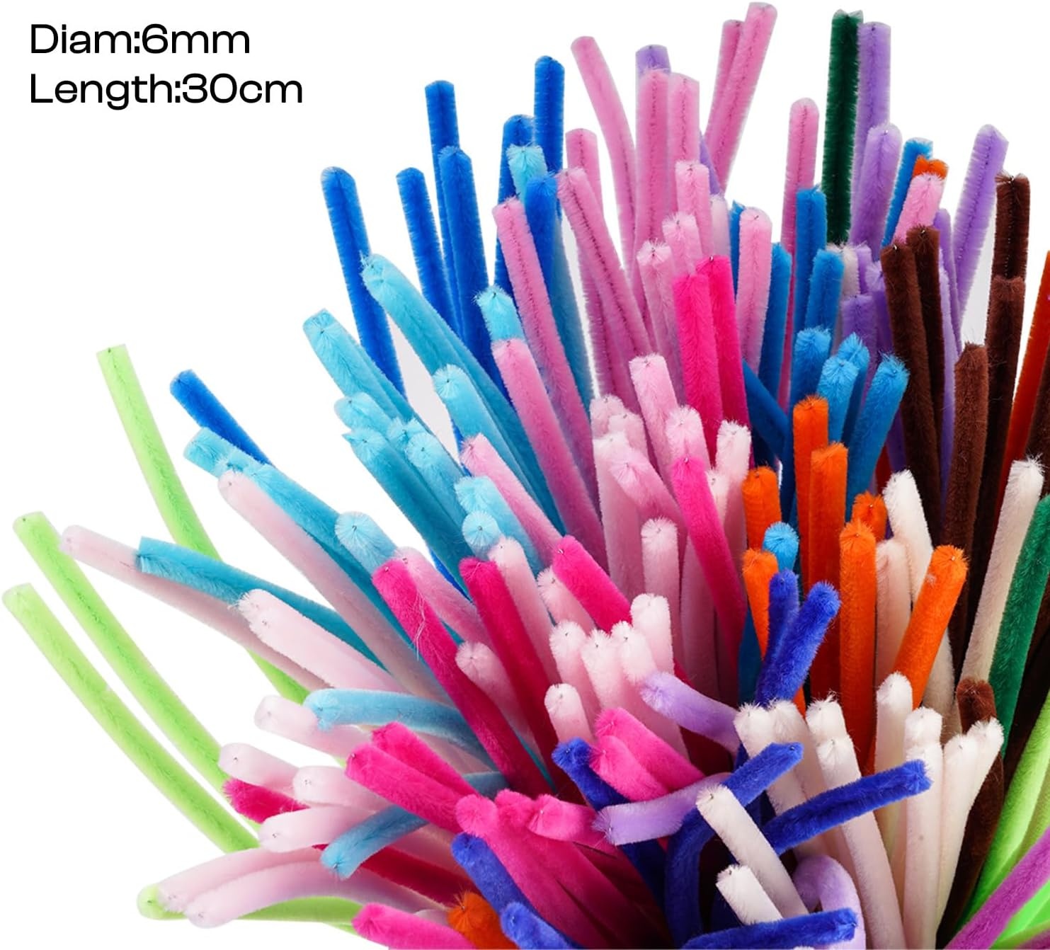 Caydo 500 Pieces Blue Flowers Pipe Cleaners, Craft Chenille Stems Bulk for DIY Art and Craft Projects Creative Gift and Home Decorations(Gradient Brown)