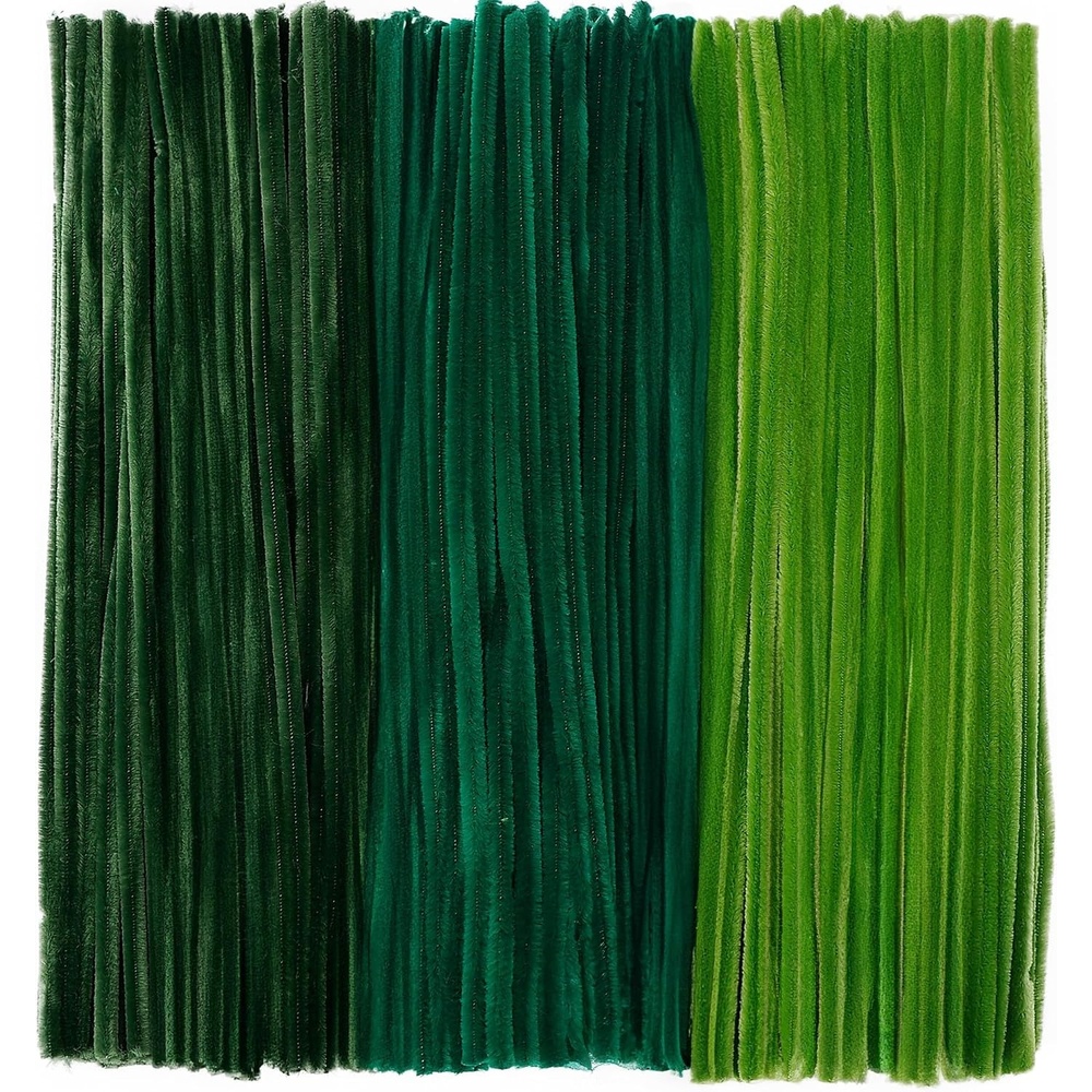 Caydo 320 Pieces Halloween Pipe Cleaners 6mm x 12inch, 4 Colors(Gradient Green)