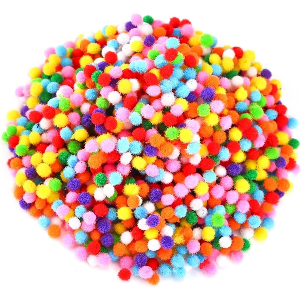 Caydo 2400 Pieces Mini Craft Pompoms Assorted Colors 6 mm Pom poms for Hobby Supplies and Home Decorations(Assorted Colors)