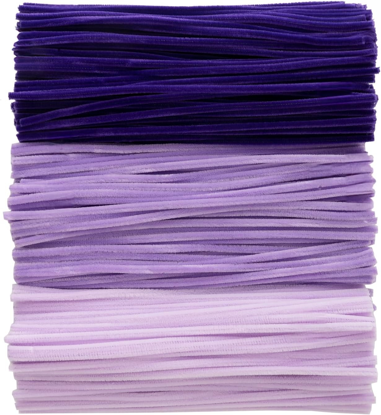 Caydo 200 Pieces Orange Pipe Cleaners for Flowers Making, Craft Chenille Stems for Kids Creative DIY Art Crafts and Home Decorations (12 Inch x 6 mm)(Gradient Purple)