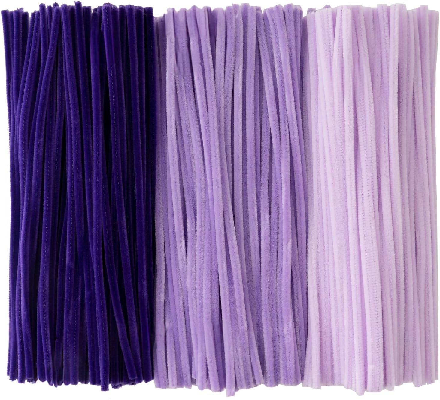 Caydo 200 Pieces Orange Pipe Cleaners for Flowers Making, Craft Chenille Stems for Kids Creative DIY Art Crafts and Home Decorations (12 Inch x 6 mm)(Gradient Purple)