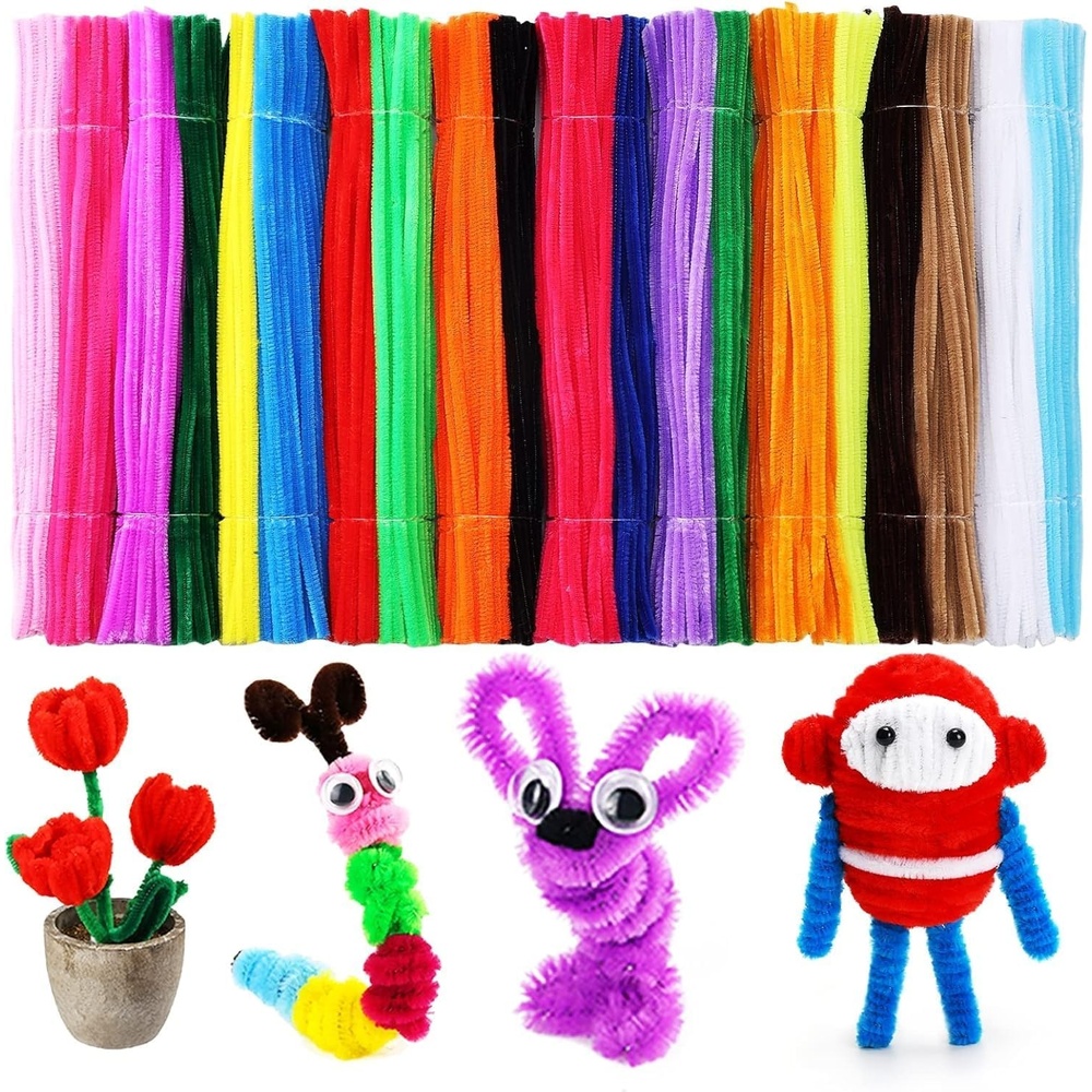 Caydo 360 Pieces Pipe Cleaners 40 Assorted Colored Chenille Stems for Art and Crafts, Children’s Craft Supplies and Home Decorations (6 mm x 12 inch)(20 Colors)